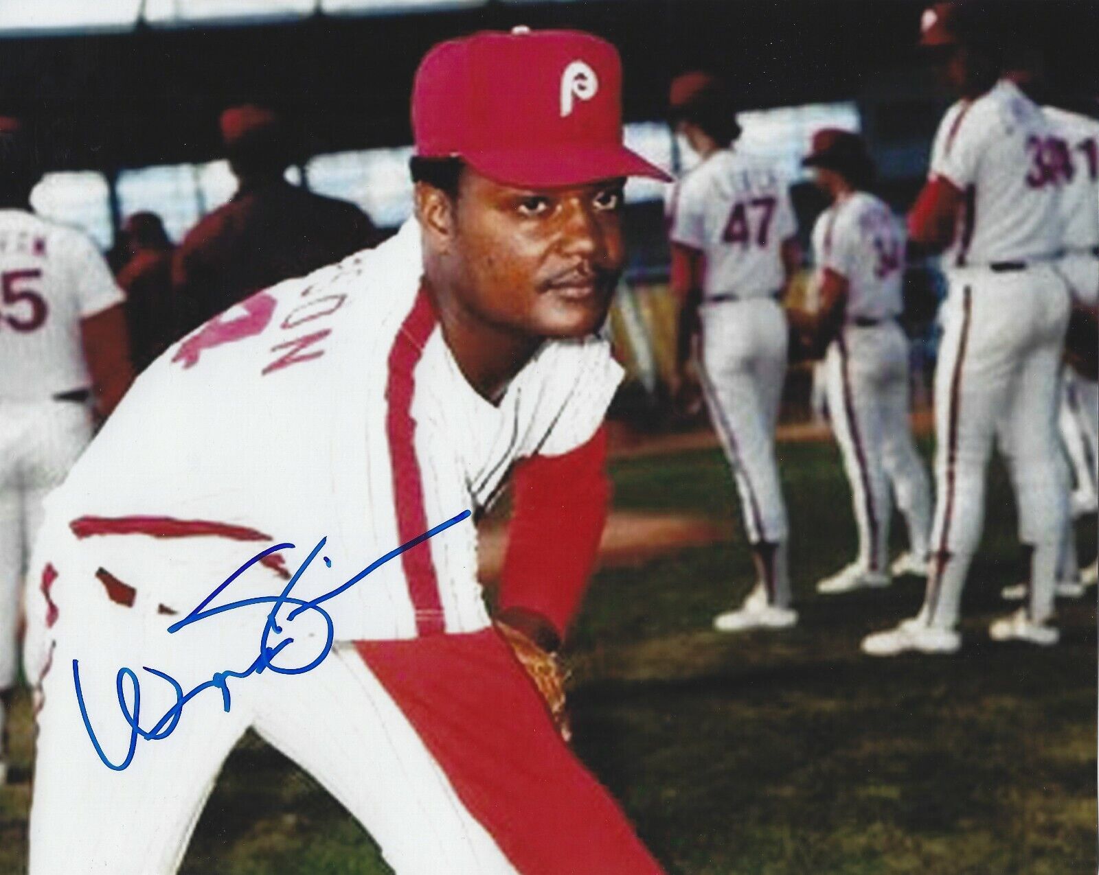 Autographed 8X10 WAYNE SIMPSON Philadelphia Phillies Photo Poster painting - COA