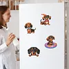 4PCS 2D/flat acrylique DIY diamond art frigo kit d&rsquo;aimants design teckel DIY art r&eacute;frig&eacute;rateur &agrave; aimant autocollant magn&eacute;tique diamond art d&eacute;coration r&eacute;frig&eacute;rateur bo&icirc;te aux lettres d&eacute;coration maison bricolage