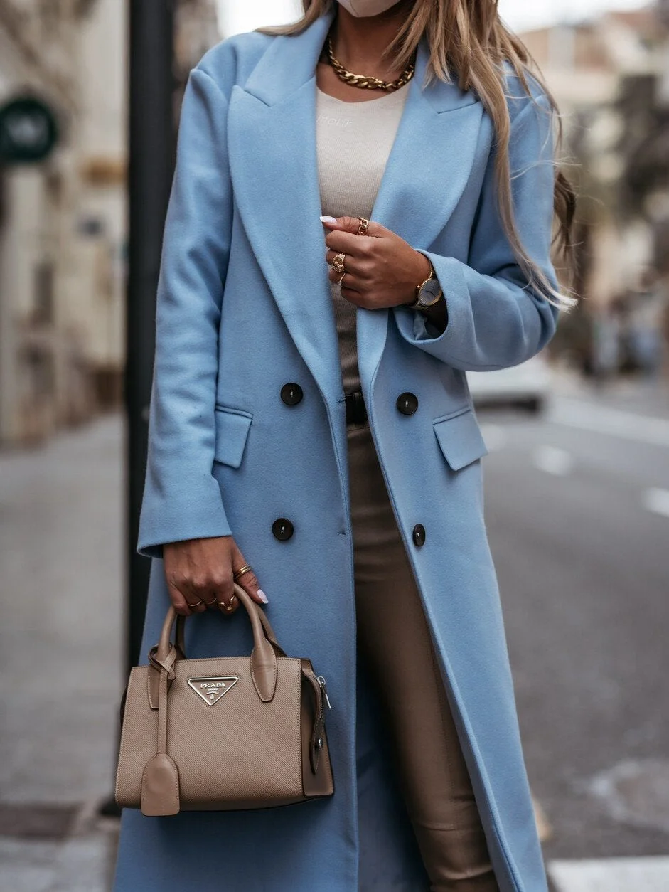 Solid Color Long Simple Coat