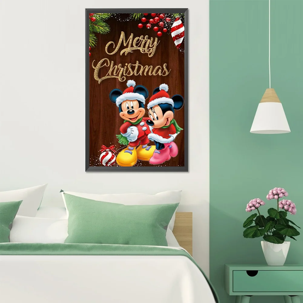 Full Round Diamond Painting 30*50cm - Mickey Mouse At Christmas