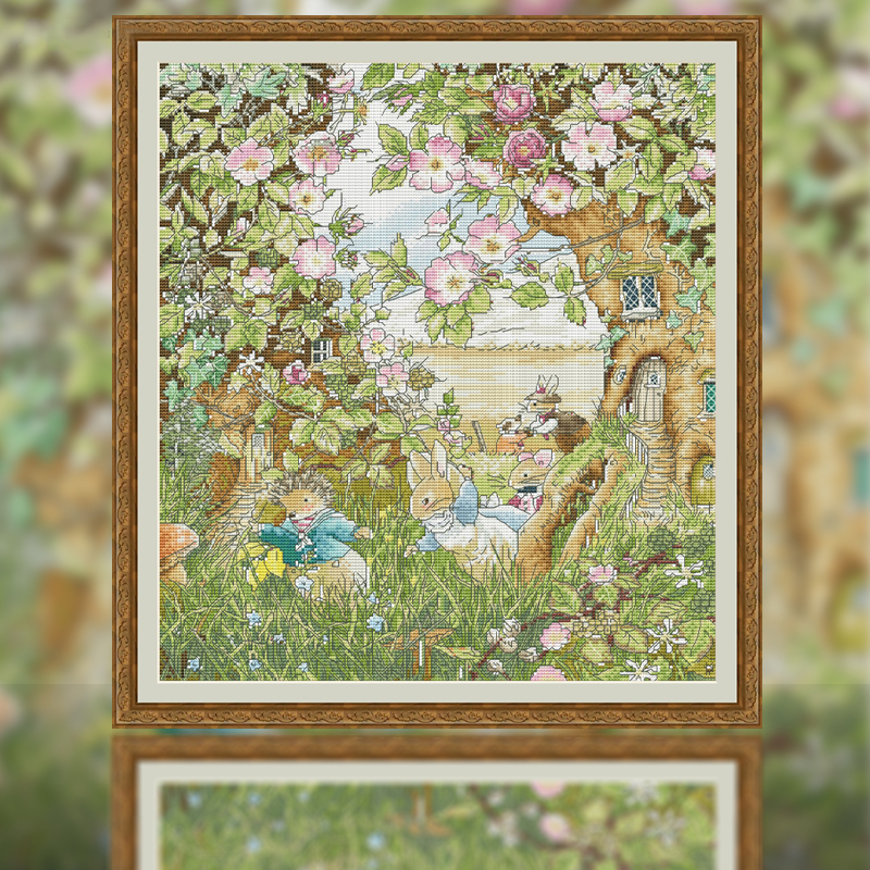 【Fairy Brand】Legend Of Fox Village Full 14CT Pre-stamped Canvas(43*46cm) 89 Colors Egyptian Cotton Cross Stitch