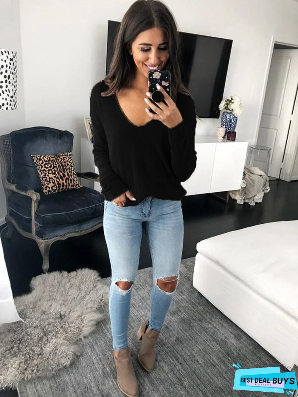 Loose 6 Colors Long Sleeves Sweater Tops