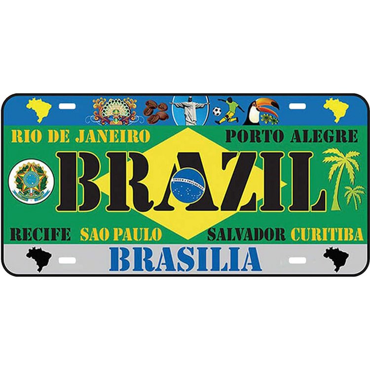 Brazil - Car License Tin Signs/Wooden Signs - Calligraphy Series - 6*12inches