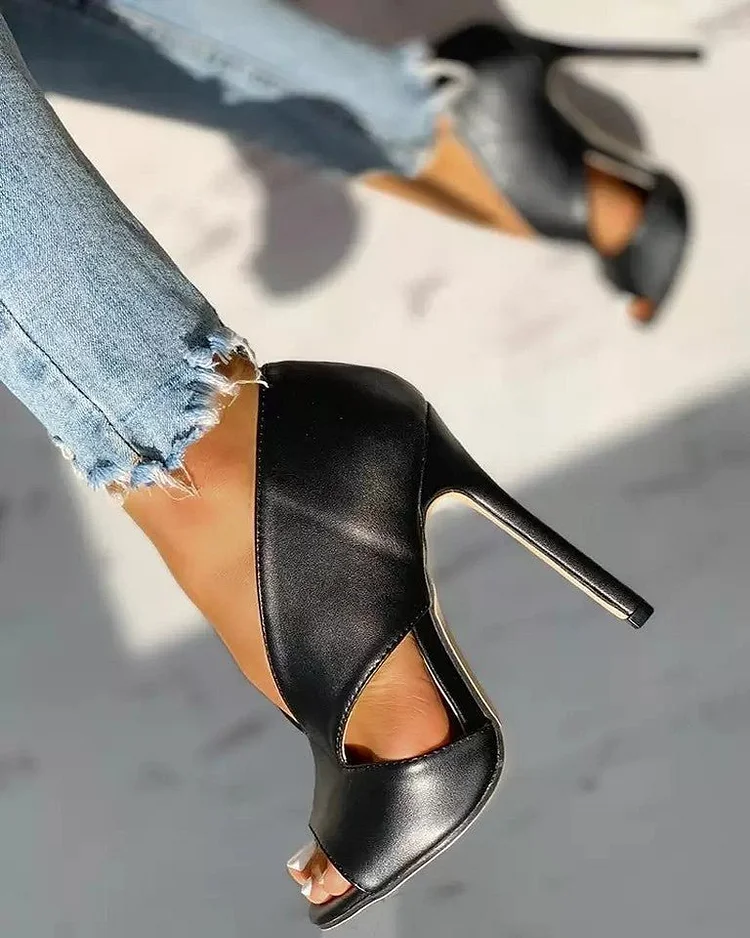 Open toe cut-out stiletto heels for women Radinnoo.com