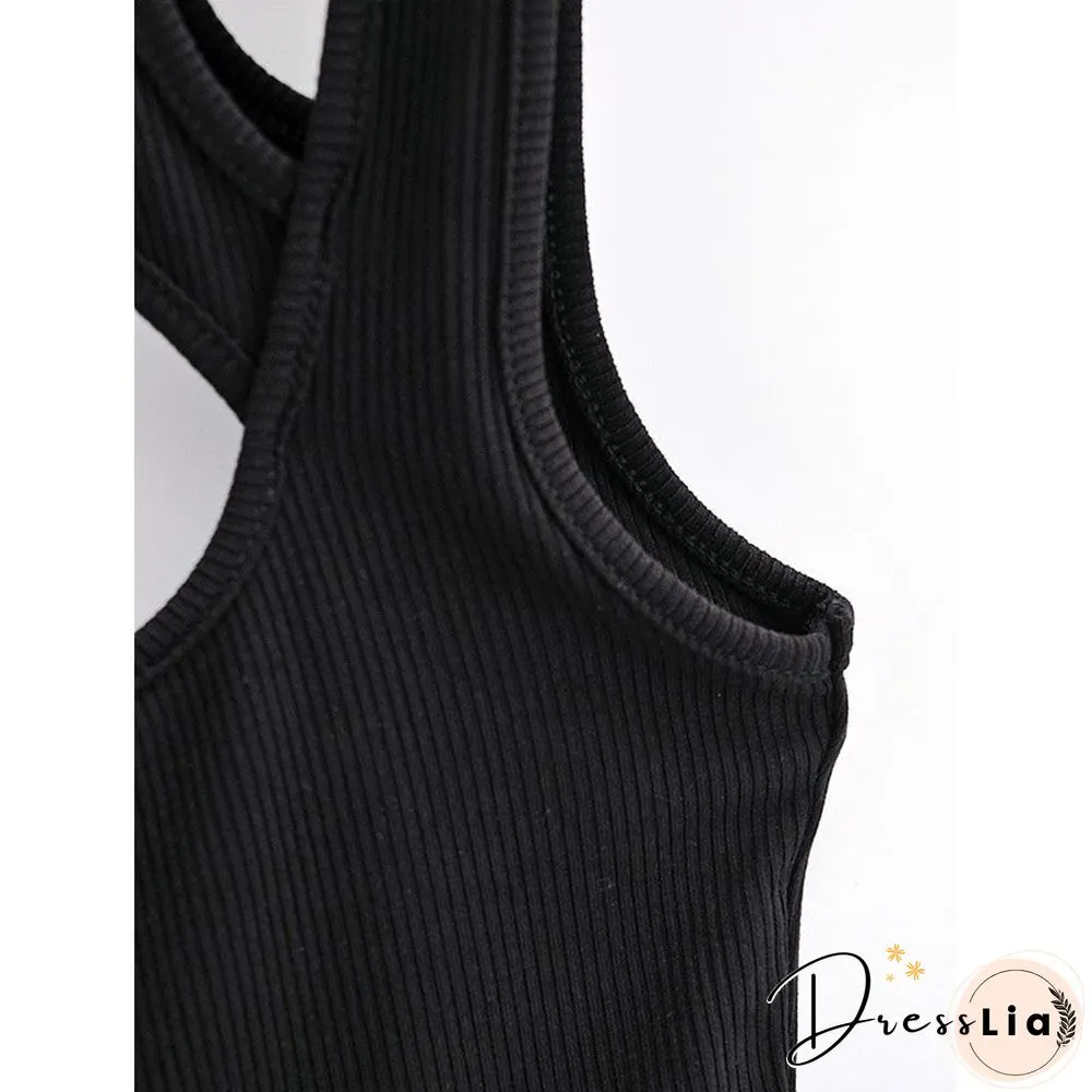 Summer NEW Arrival Women Solid Color Sexy Causal 2 Piece Croped-Tops Tanks For Ladies