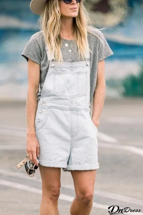 Simple Denim Romper