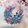 Diamond Painting Acrylic Flower Butterfly Wreath Pendant for Wall Window