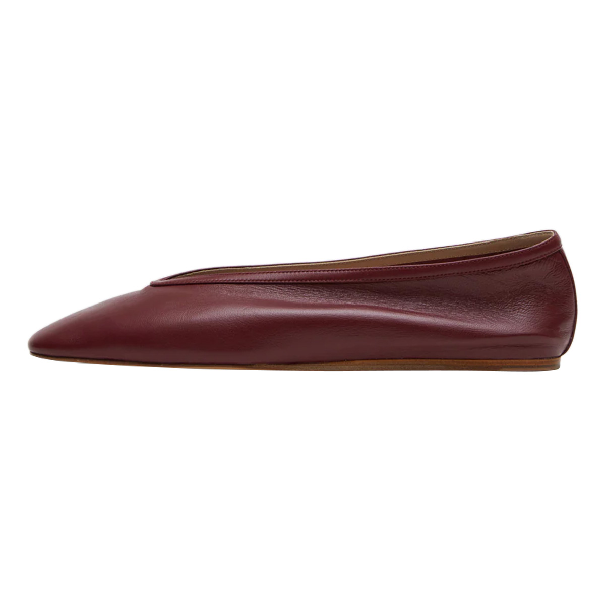 Comfortable Maroon Vegan Leather Slip-On Round Toe Ballet Flats Nicepairs