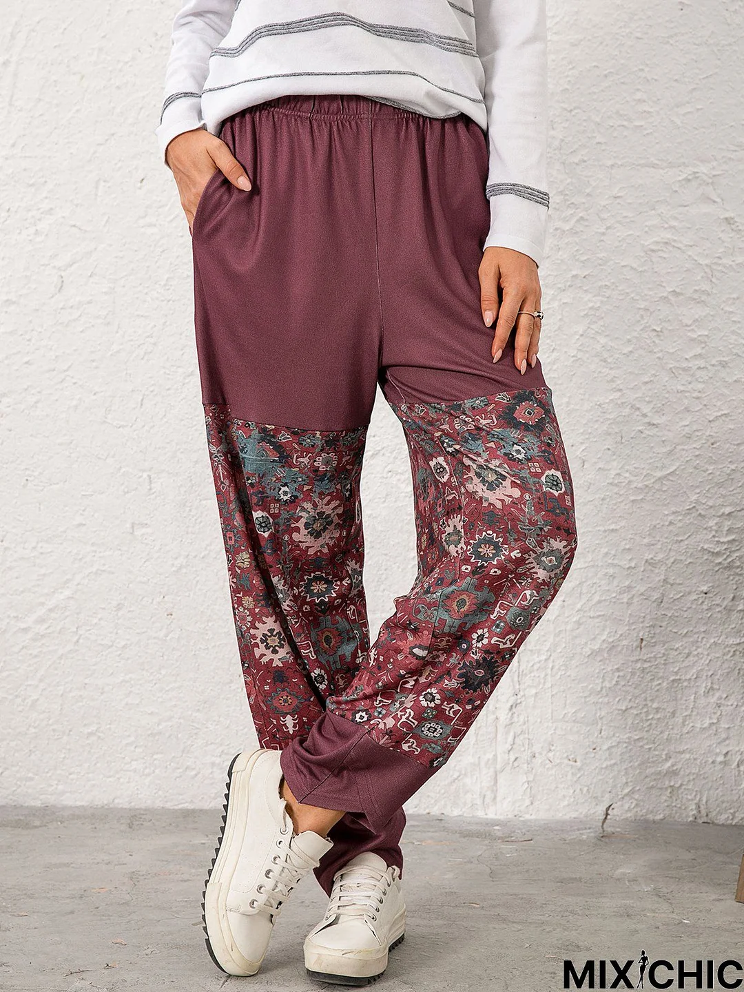 Vintage Cotton-Blend Shift Pants