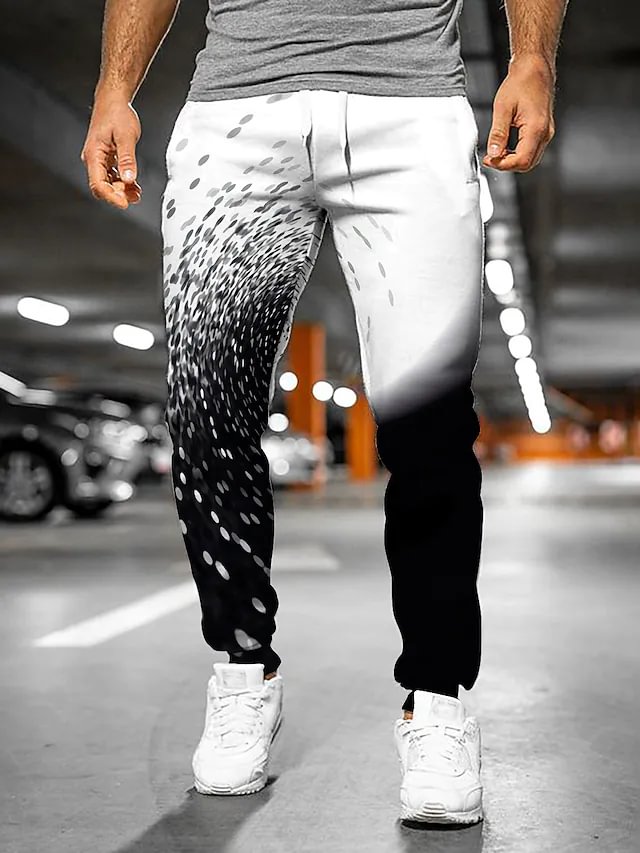 Men's Designer Casual Sporty Jogger Sweatpants Trousers 3D Print Drawstring Elastic Waist Full Length Pants Casual Micro-elastic Graphic Patterned Abstract Outdoor Sports Mid Waist
