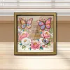 Diamond Painting Special Shaped Drill Butterfly and Flower With Frame(8.46x8.46inch)