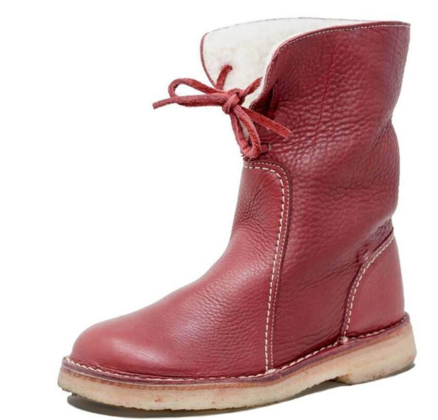 West Style Plain Slip On Flat Heel Snow Boots socialshop