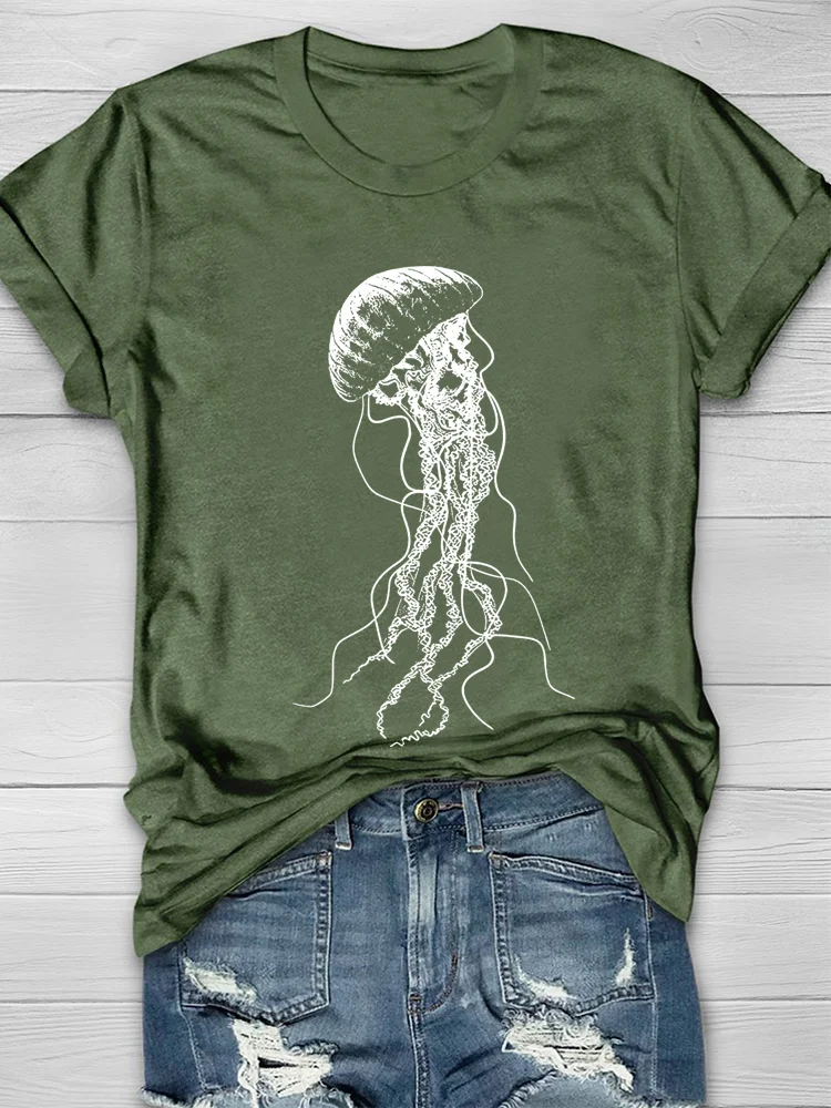 Eagerlys BLACK SEA NETTLE JELLYFISH T-shirt Eagerlys