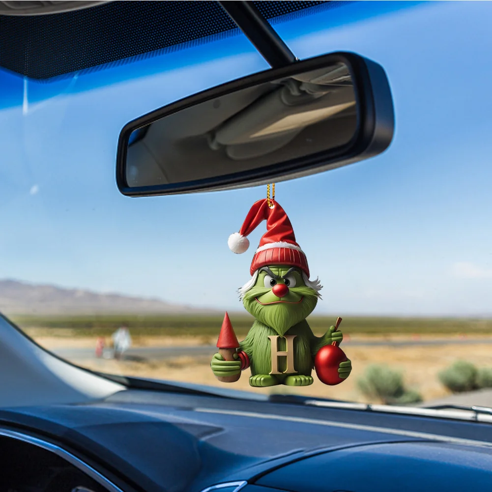 Christmas Acrylic Grinch Xmas Tree Hanging Ornament Hanging Green Monster Decor