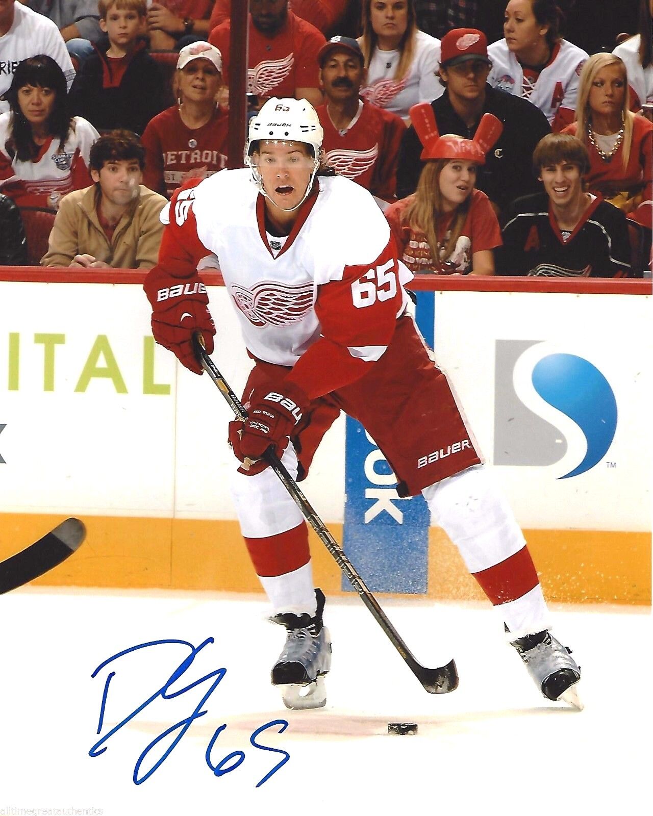 DETROIT RED WINGS DANNY DEKEYSER HAND SIGNED 8X10 Photo Poster painting W/COA