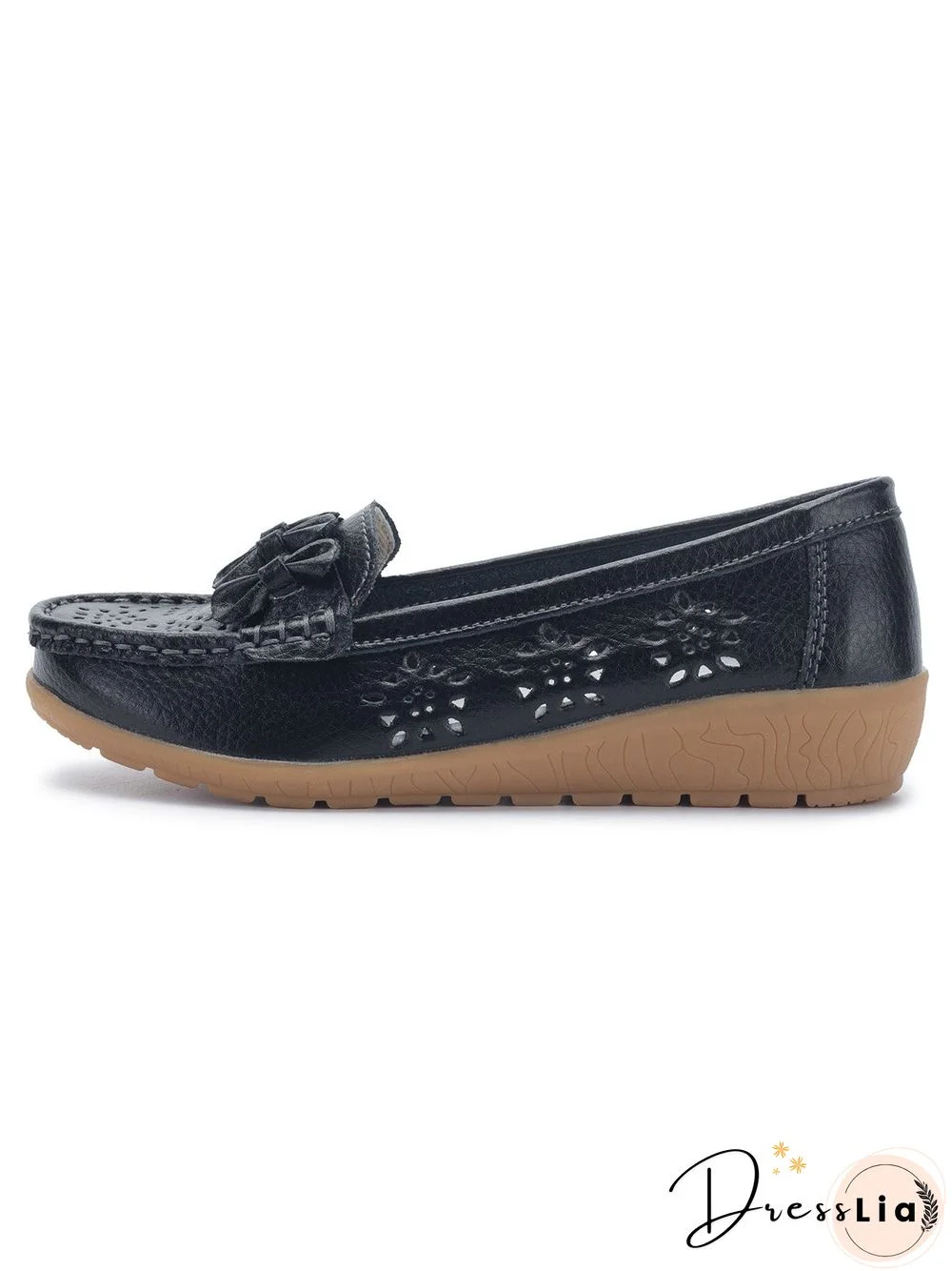 Cowhide Hollow Casual Flat Shoes
