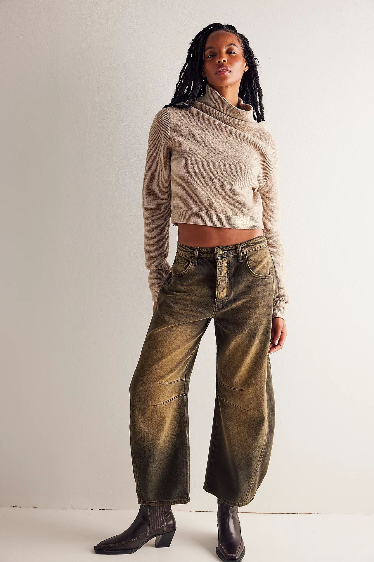 Gamintor EBay Spring, Casual Loose Mid-Waist Tubular Women's Jeans 16848