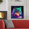 Diamond Painting-DIY Full Round Drill Colorful Wolf