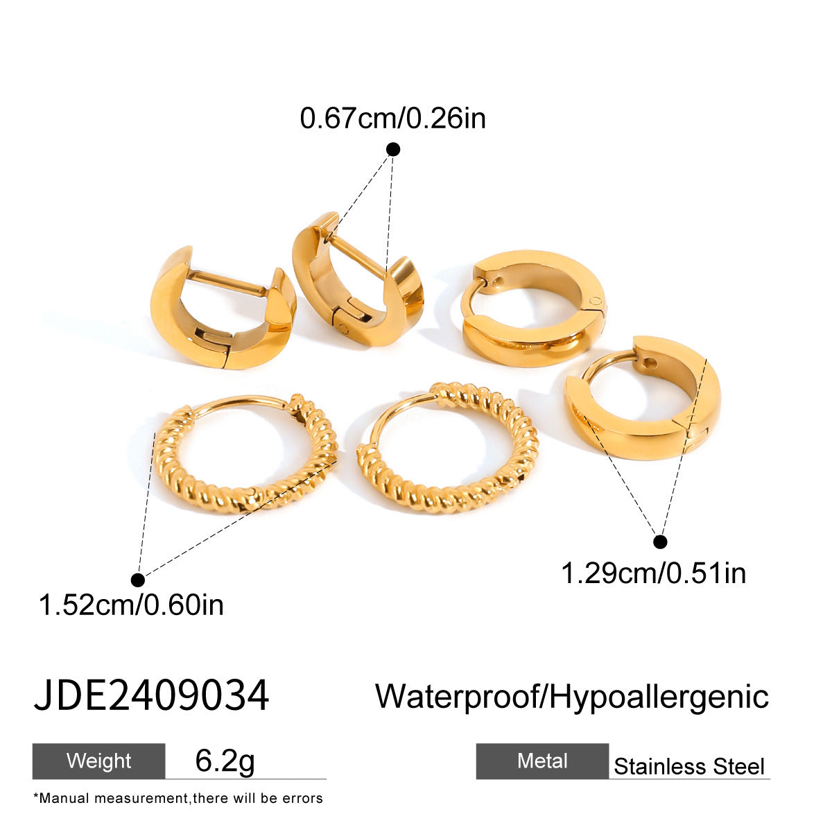 Jie Ding Three Pairs Of Stainless Steel Zircon Earrings Niche Pearl Earrings Titanium Steel Earrings