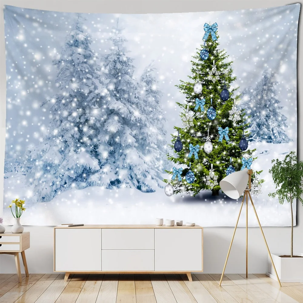 Christmas Tree Series Tapestry Wall Hanging Cartoon Kawaii Bohemian Style Aesthetics Room Gift Home Decor