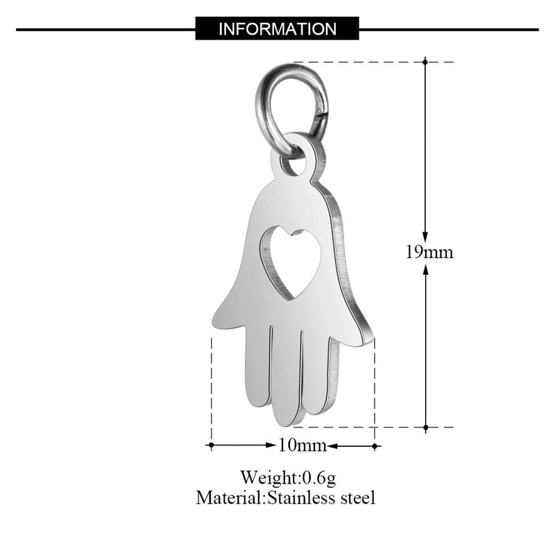 5 Pieces Stainless Steel 18K Gold Plated Sun Palm Footprint