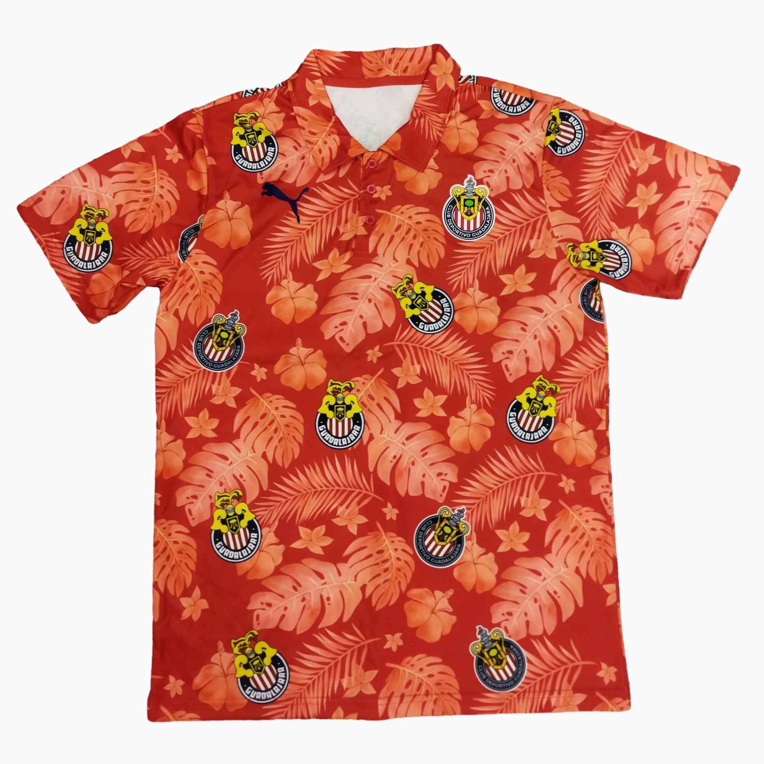 Chivas de Guadalajara 24-25 Red Flower Pattern Polo Shirts