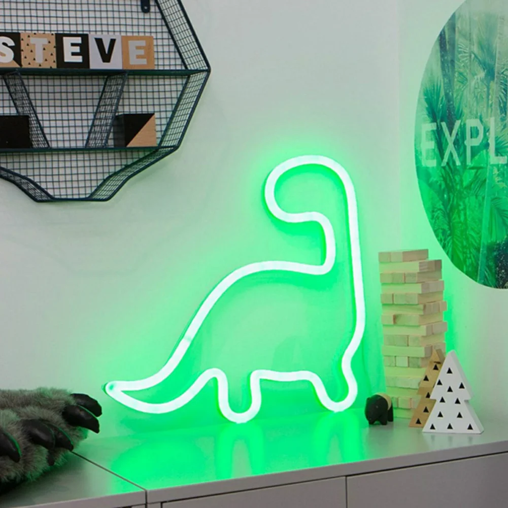Dinosaur LED Neon Light Colorful Neon Sign Hanging Decoration Lamp (Green)