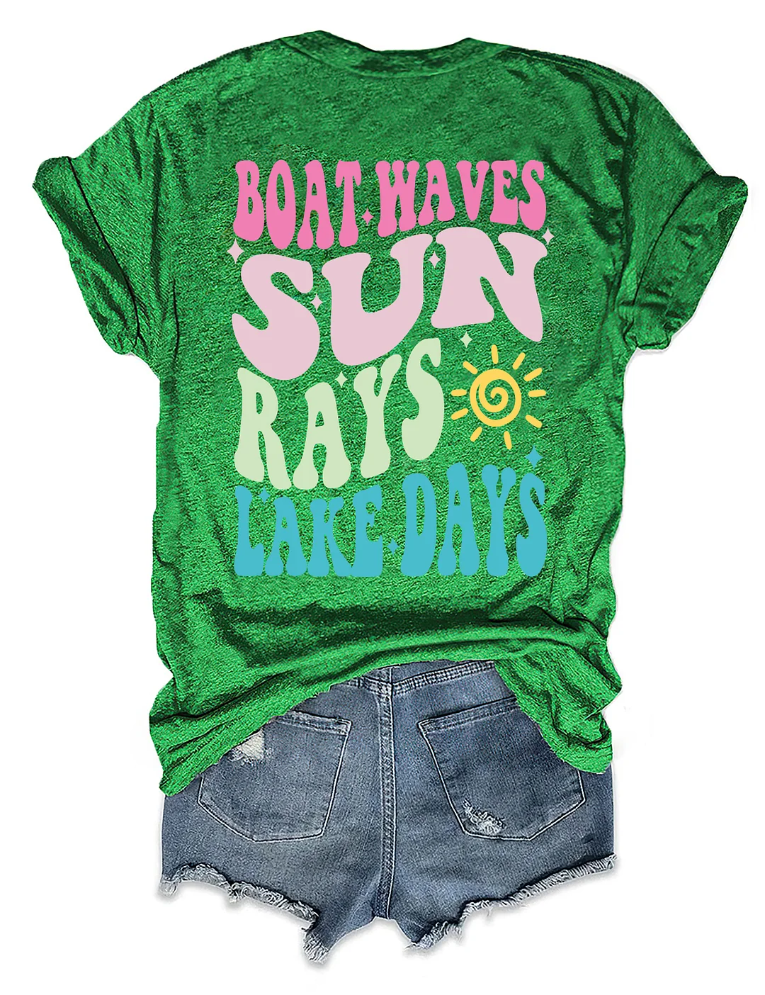Boat Waves Sun Rays Lake Days T-shirt
