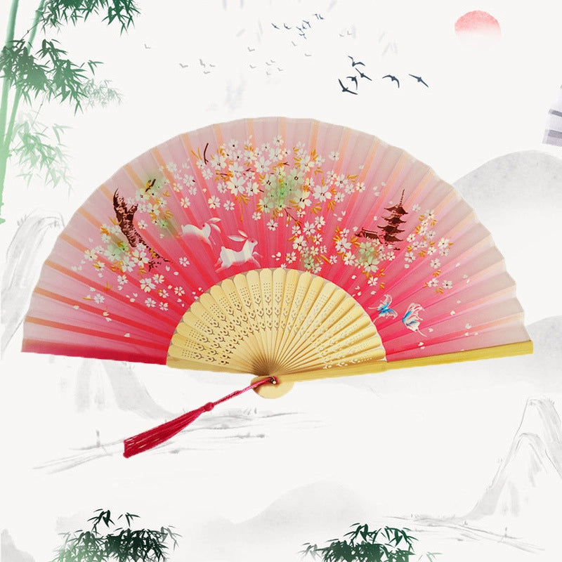 Antique Fan Folding Fan Men’s And Women’s Classical Dancing Fan Ancient Costume Performance Photography Hanfu Props Chinese Style Handmade Folding Fan