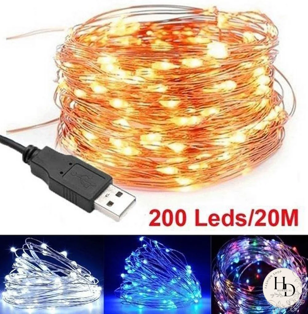 1/5/10/20M USB LED String Lights for Xmas Garland Party Wedding Home House Decoration Christmas Tree Flasher Fairy Lights 4 Colors