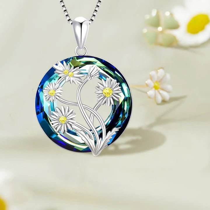 For Friend - S925 Let's Root for Each Other Crystal Daisy Necklace