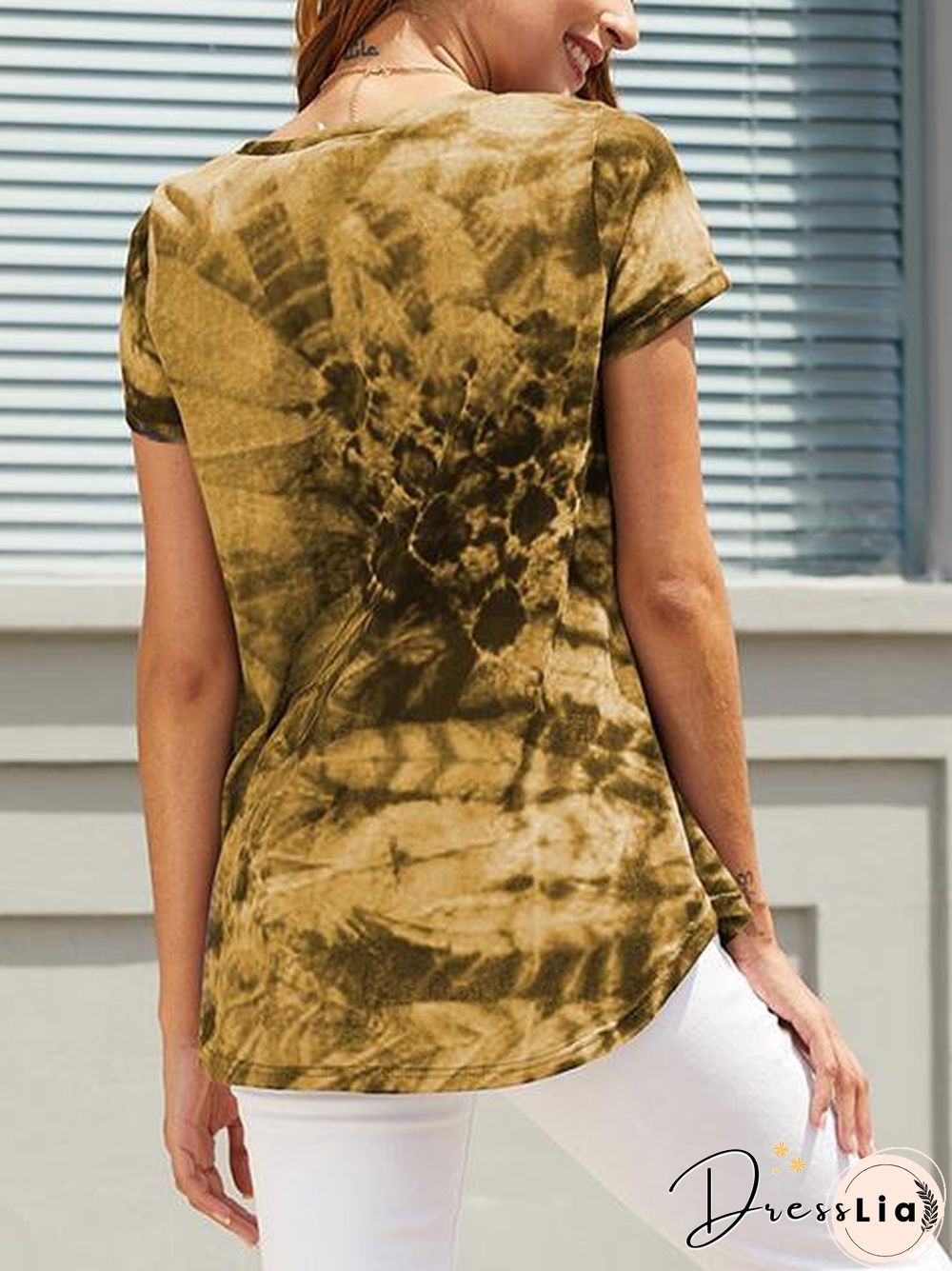 Short Sleeve Tie-Dye Print T-Shirt