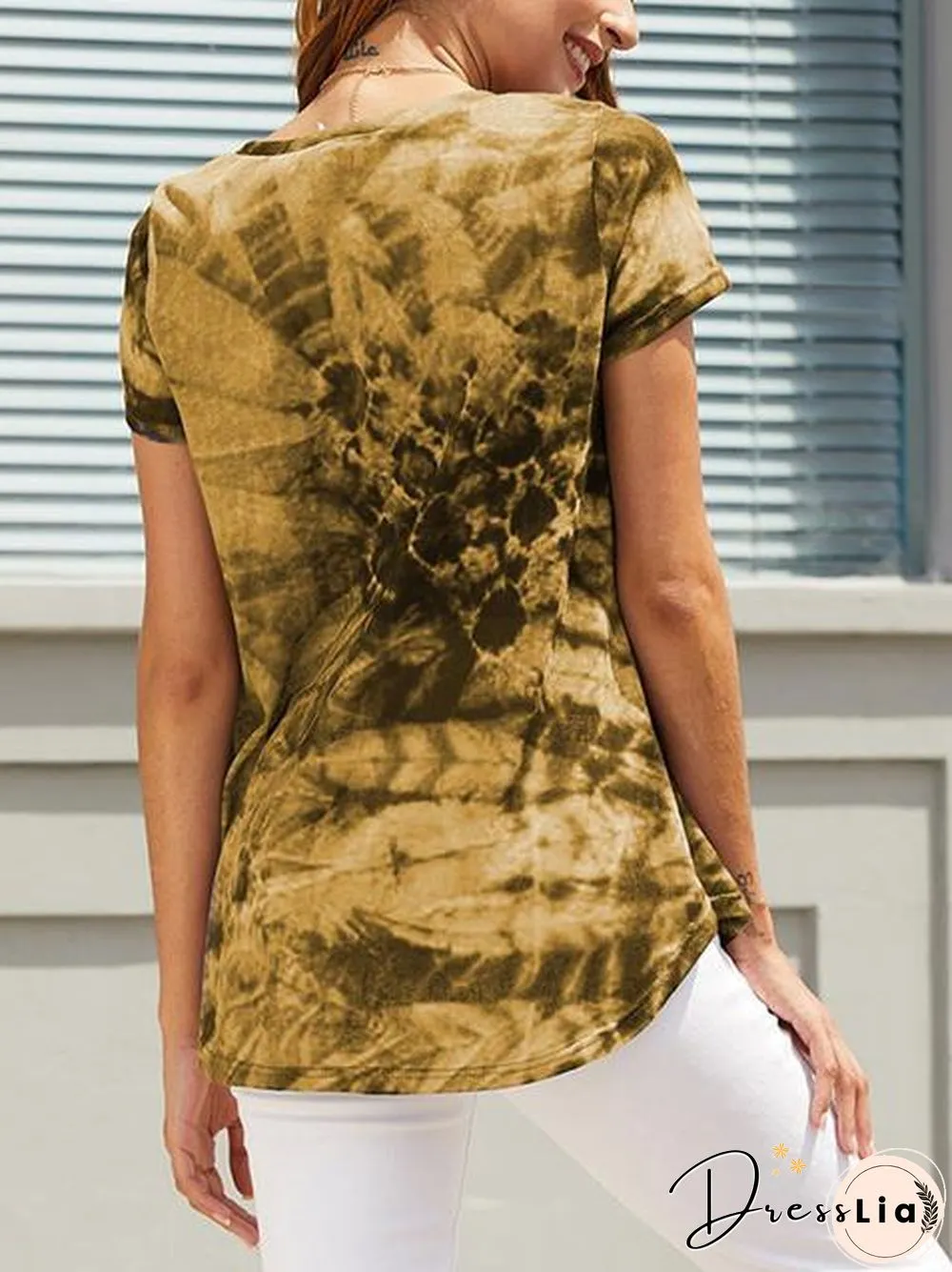 Short Sleeve Tie-Dye Print T-Shirt