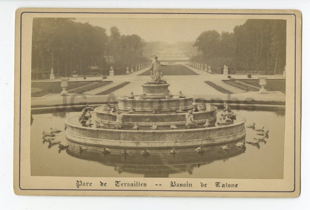 Versailles, France - Original 19th Century Cabinet Card Photo Poster painting - Latona Fountain