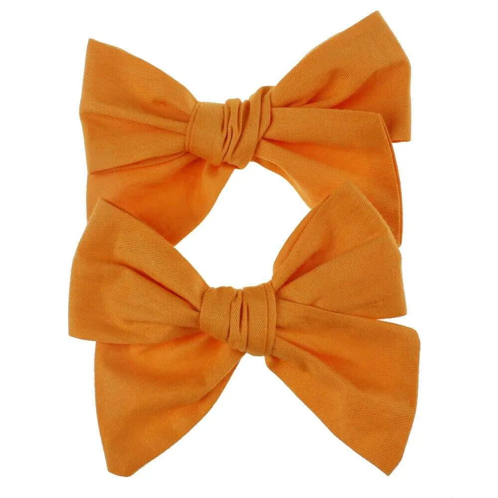 2019 Baby Summer Clothing 2Pcs/Sets Teens Big Hair Bows Knot Hair Clips Girls Kids Toddler Cotton Headband Wholesale 14 Colors