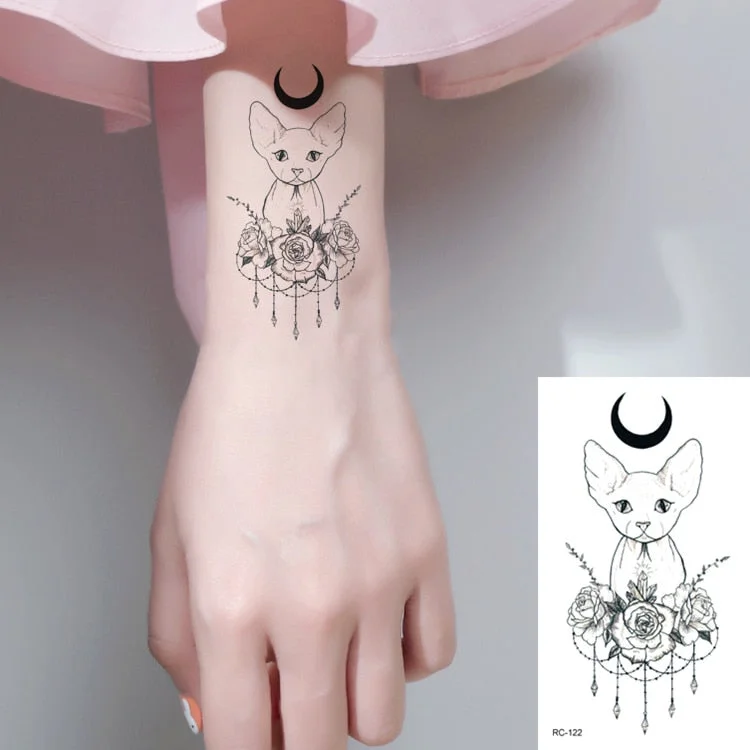 Rocooart Animal Waterproof Temporary Tattoo Sticker Flamingo Cat Fox Tatoo Body Art Women New Fake Taty Tatuaje Cute Small Tatto