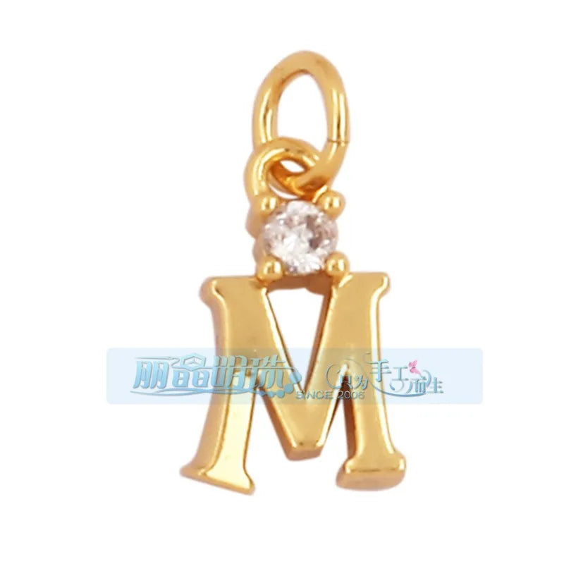 1 Piece 15 * 19mm Hole 5~5.9mm Copper Zircon Letter Heart Shape Pendant Jewelry Accessories