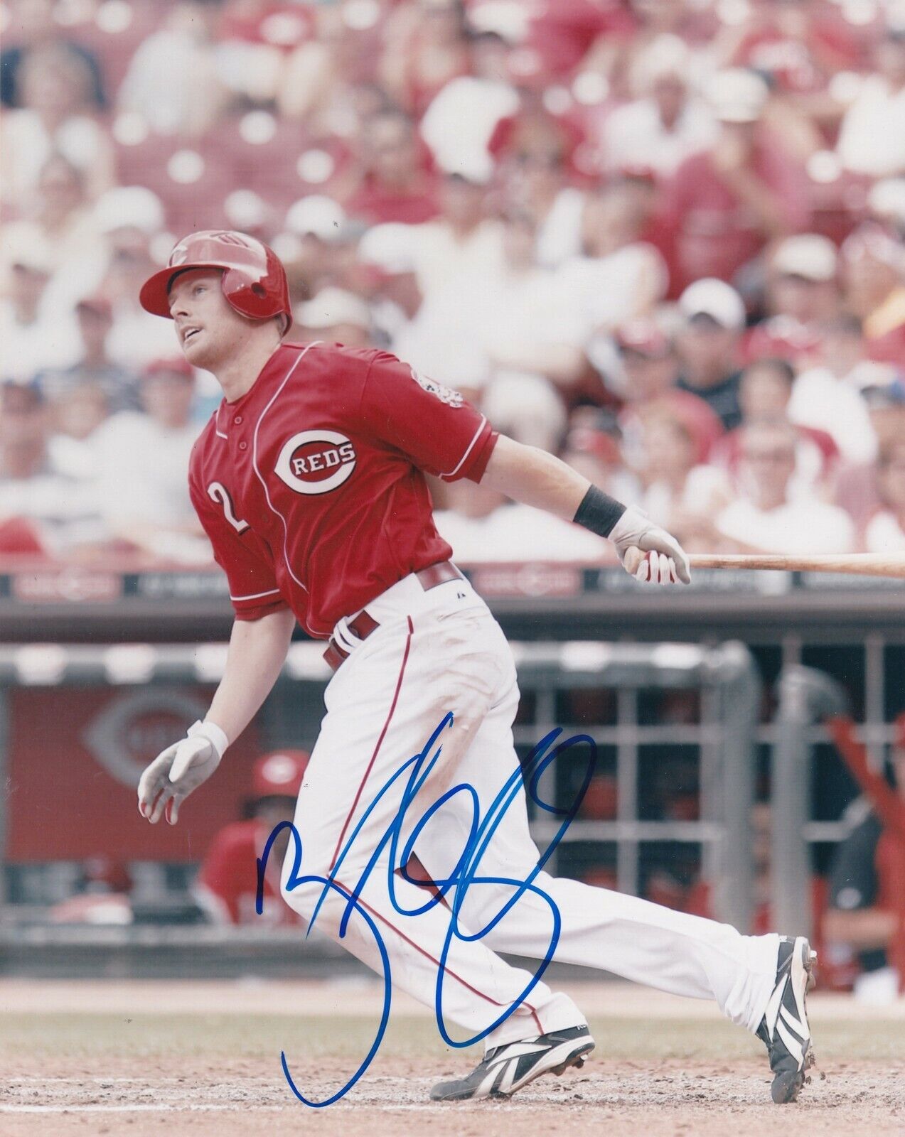 ZACH COZART CINCINNATI REDS ACTION SIGNED 8x10