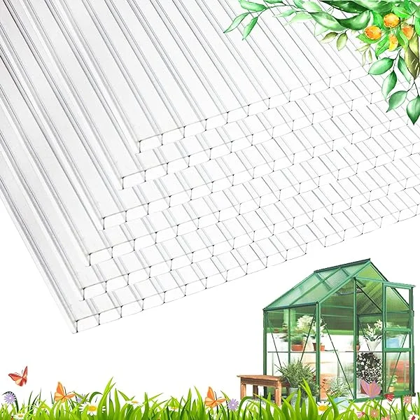 XISOCO Polycarbonate Greenhouse Panels Greenhouses for Outdoors Clear UV and Waterproof Weather Resistant Shatterproof Panel Greenhouse Plant Stand Polycarbonate Roof Panels (12, 4' x 2' x 0.32'') 12 4' x 2' x 0.32''