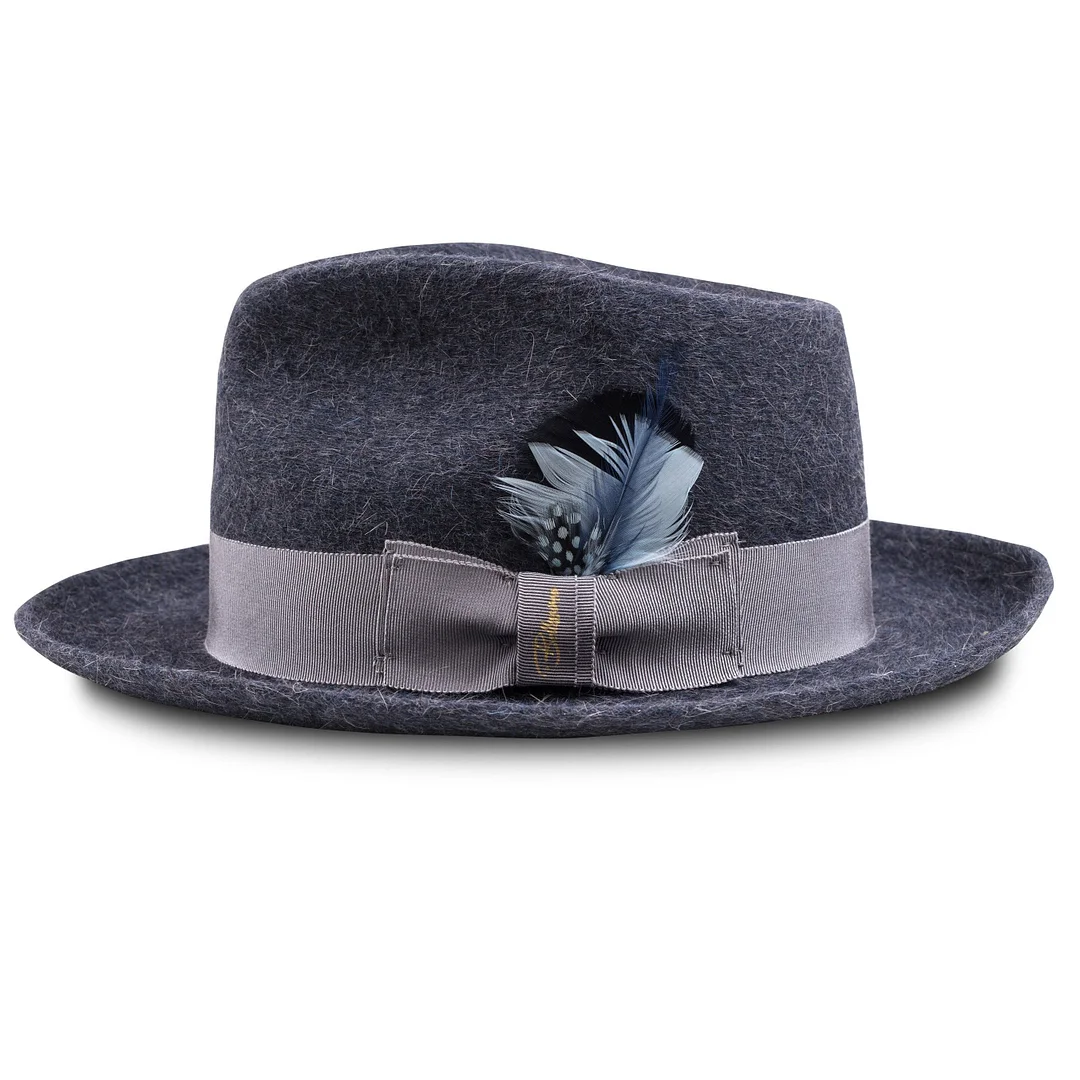 Miller Ranch Fedora -4 COLORS- Casablanca - Long Hair Fur Felt Fedora [Fast shipping and box packing]