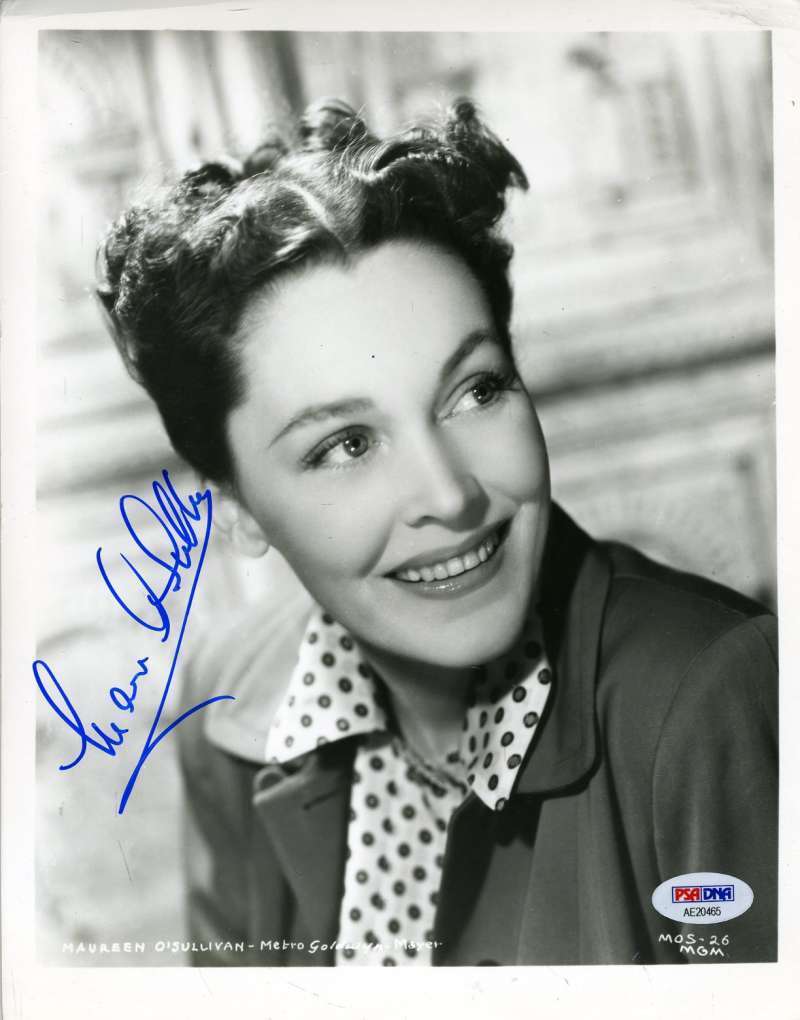 Maureen O`sullivan Psa Dna Coa Hand Signed 8x10 Photo Poster painting Autograph Authenticated