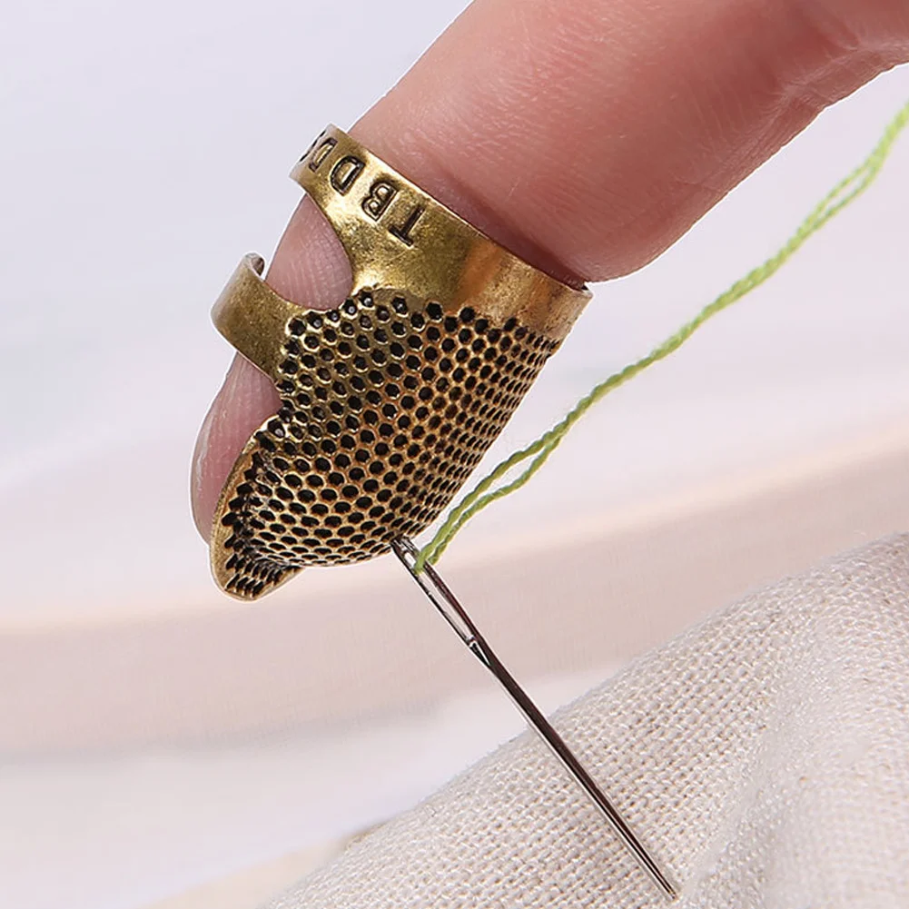 Brass Thimble Finger Sleeve Embroidery Finger Tips Cross Stitch Sewing Tool