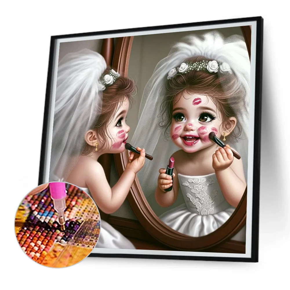 Diamond Painting - Full Round Drill - Girl(Canvas|30*30cm)