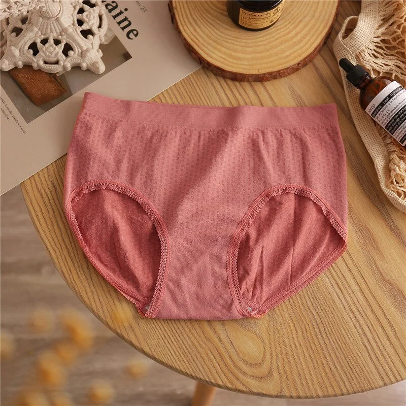 Women's Cotton Panties Breathable Briefs Soft Panty Underwear Female Intimate Seamless High Waist For Women Sexy Lace Lingerie