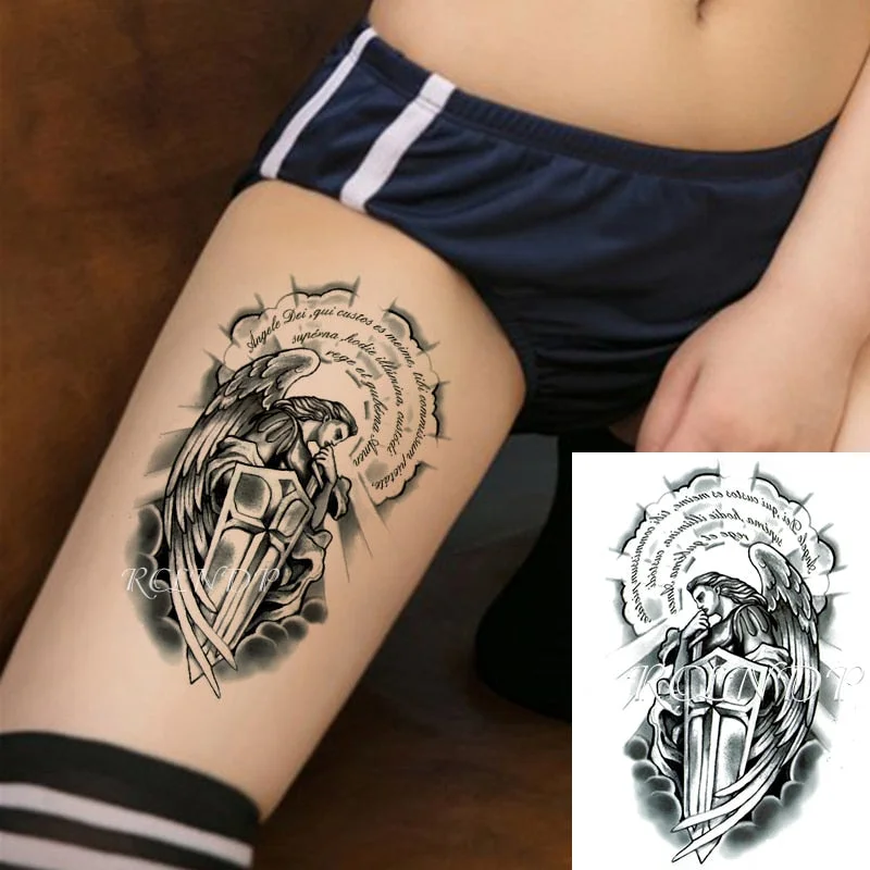 Waterproof Temporary Tattoo Sticker Broken Roman Clock Gear Big Size Body Art Flash Tatoo Fake Tatto Stickers for Girl Men Women