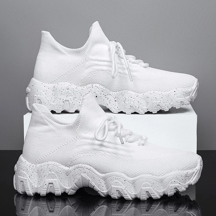 Women Lace-Up Front Chunky Breathable Mesh Sneakers