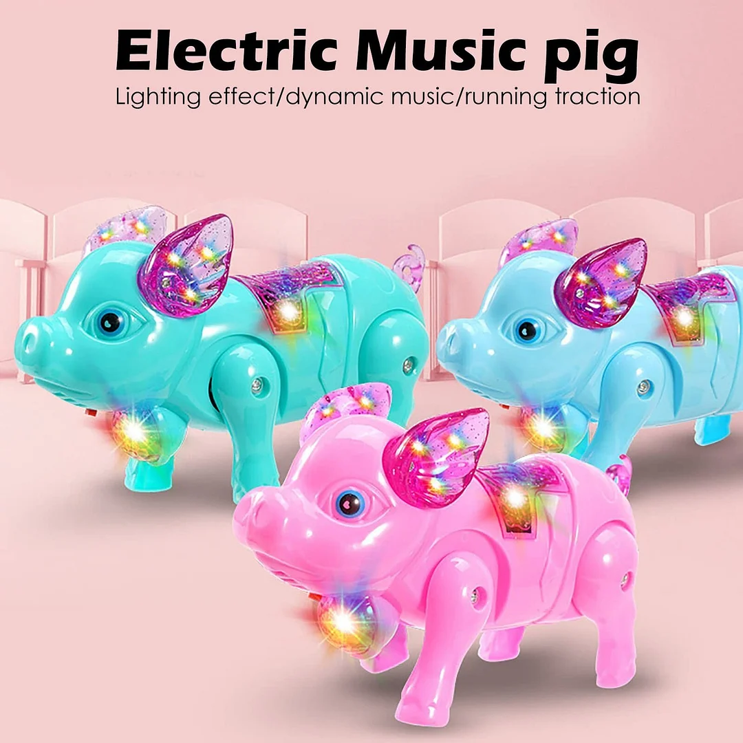 Walking Musical Pig With Colorful Light