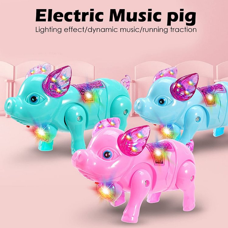 Walking Musical Pig With Colorful Light