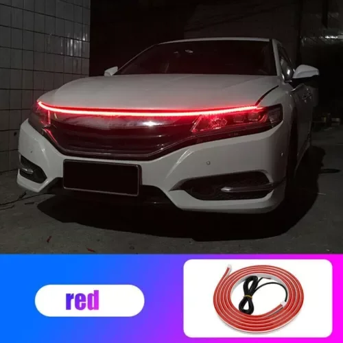 Dronehint Flexible 120cm Red LED Car Parts Hood Day Running Light Strip Auto Accessories (For: Acura) Parts