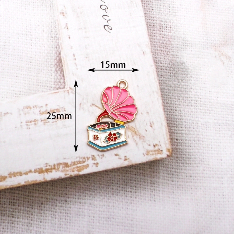 10 Pieces Retro Nostalgic Style Alloy Oil Drop DIY Jewelry Accessories 80 90 S Feeling Bicycle Sewing Machine Camera Pendant